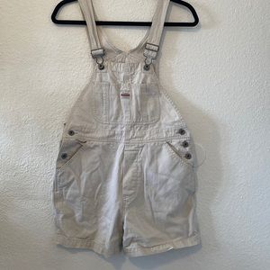 White overall shorts